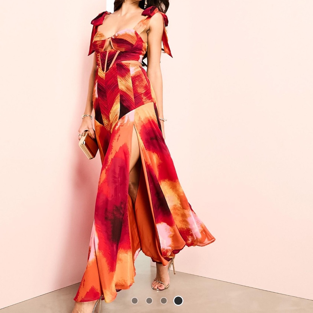 ASOS Luxe Chiffon Tie Maxi Dress